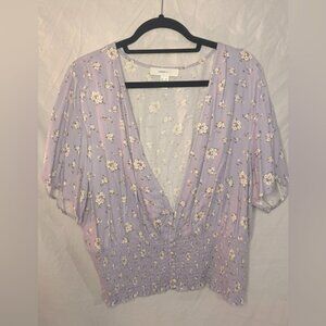 Women’s blue floral top